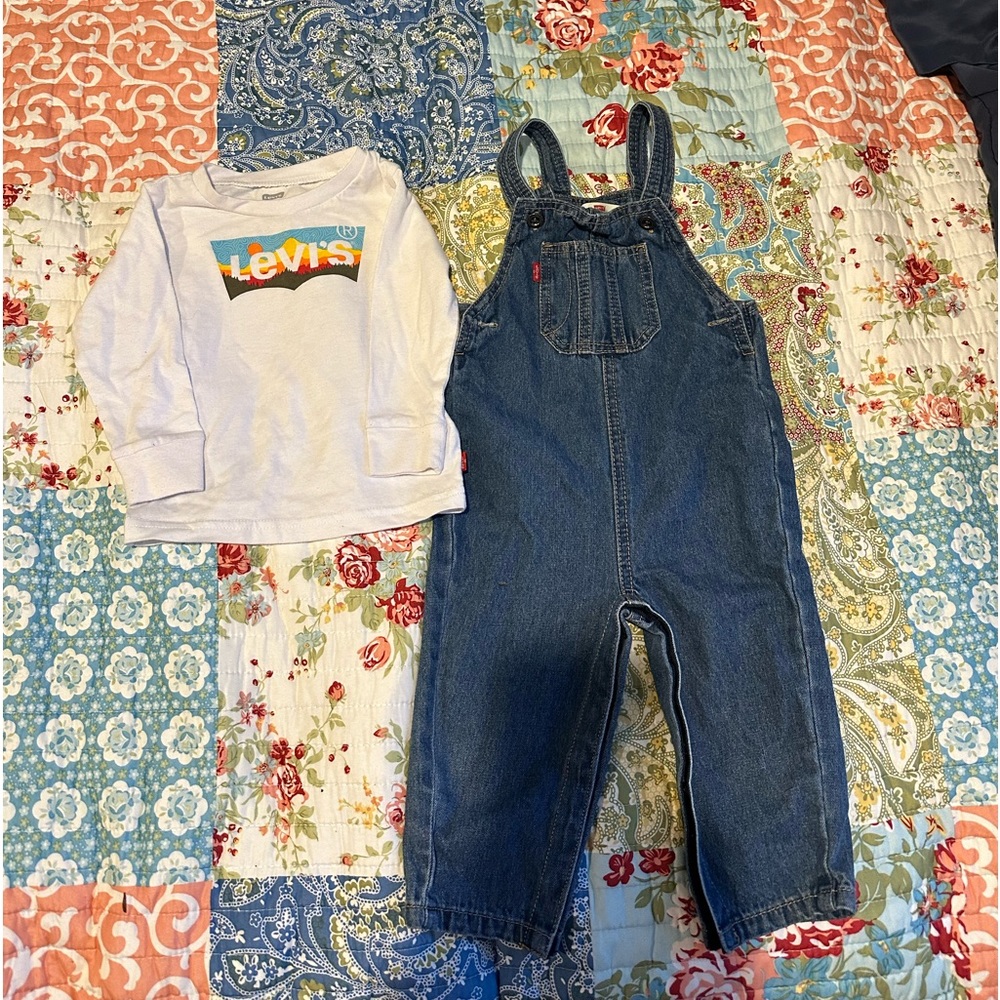 Infant Boys Levi Strauss bib overall set 18 months